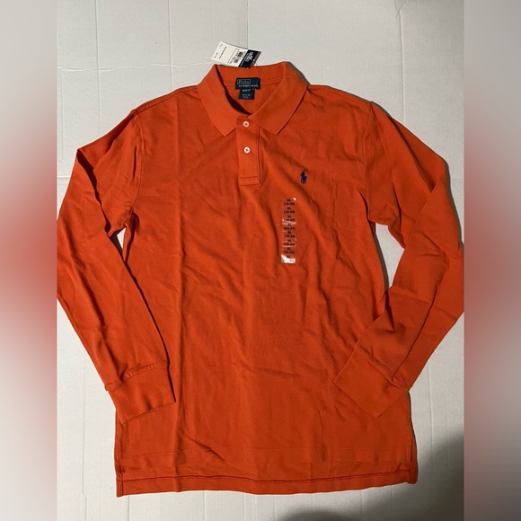 Boys Ralph Lauren Cotton Mesh Long-Sleeve Polo Shirt - Picture 1 of 3